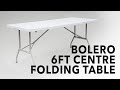 Video: Mesa multiusos plegable al centro blanca 183cm. Bolero L001