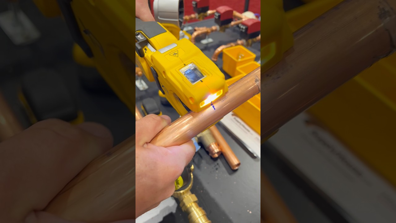 Testing Dewalt copper cutter at the Nibco boiler build with ​⁠@The_Impetus