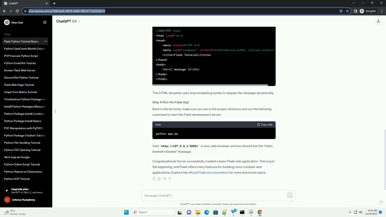 flask python tutorial geeksforgeeks