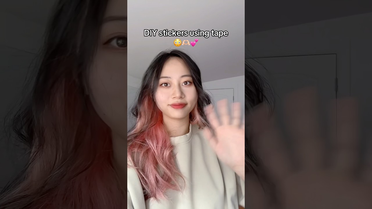 DIY stickers using tape!?!? 😳🫶🏻💕 #art #diy #artideas #diyideas #stickers #diystickers