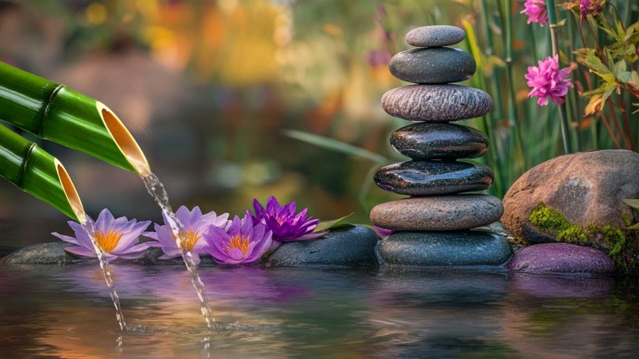 No Mid Ads Relaxing Sleep Music with flow water Sounds - Meditation Music, Stress Relief, Spa, Yoga