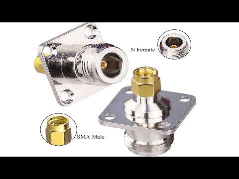 RF Coaxial Adapter N Female to SMA Male 4 Hole Flange Panel Adapter