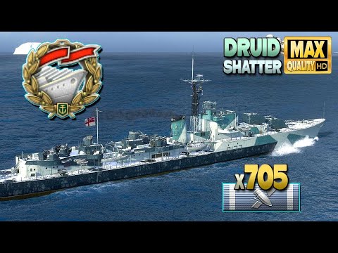 Destroyer Druid: Thriller on map Islands of Ice - World of Warships