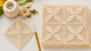 ⭐️Incredibly Beautiful Crochet Square Motif⭐️ How to Make a Unique Pattern for Many Projects