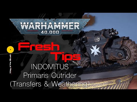 Painting Warhammer 40K INDOMITUS Primaris Outrider (Transfer & Weathering) Fresh Tips Tutorial