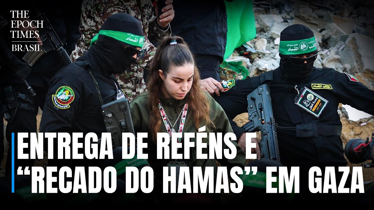 Libertação de reféns em Gaza ocorre com multidão em frente a casa de terrorista falecido