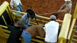 preview picture of video 'Colton Etheridge's first bronc at the Lea County Ranch Rodeo  4/23/10'