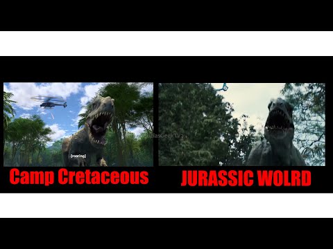 Jurassic World VS Camp Cretaceous | Scene from Indominus Rex and the Helicopter |