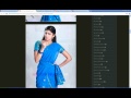 Praneetha Sexy Navel Show In Blue Half Saree Avi