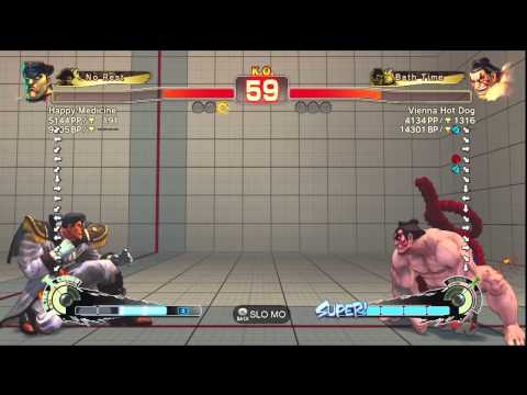 Happy Medicine (M.Bison/Dictator) vs. Vienna Hot Dog (E.Honda) SSF4:AE 2012 Xbox Live