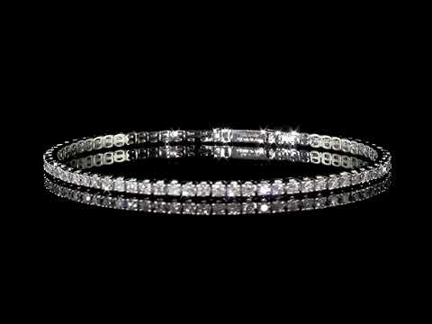 14k White Gold 2.33ct (TDW) Diamond Flexible Eternity Bangle