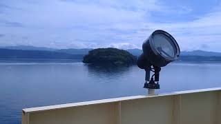 洞爺湖汽船観光遊覧船中島から洞爺湖温泉街へ