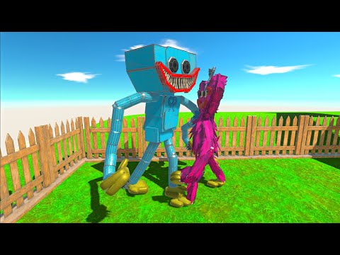 Huggy Wuggy VS Kissy Missy in Animal Revolt Battle Simulator