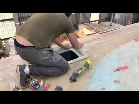 Deck hatches installation - Part 2 - S01 E13 - DIY Catamaran