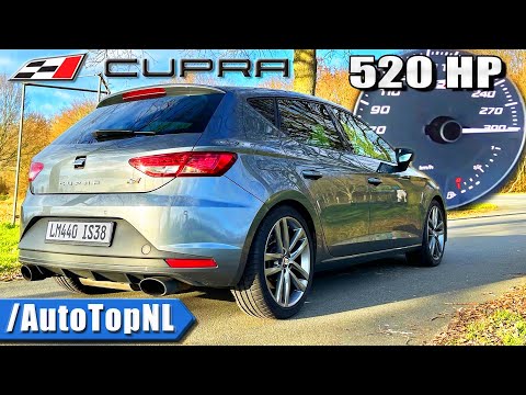 Seat Leon Cupra 520HP *BIG TURBO* 300km/h AUTOBAHN POV Acceleration & Sound by AutoTopNL