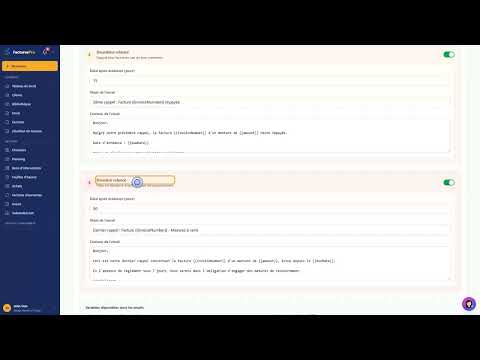 Tutoriel vidéo : Relances automatiques — Formation FacturesPro