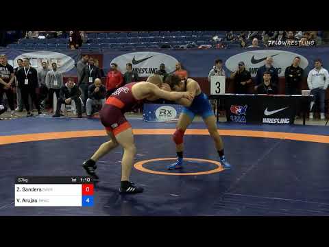 57 Kg Consolation Zach Sanders Gopher Wrestling Club RTC Vs Vitali Arujau Titan Mercury Wrestling