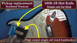 Video thumbnail for SHR-1b Seymour Duncan Hot Rails Humbucker pick up installation for Strat Electric Guitar. by Artaudio440 Electronics