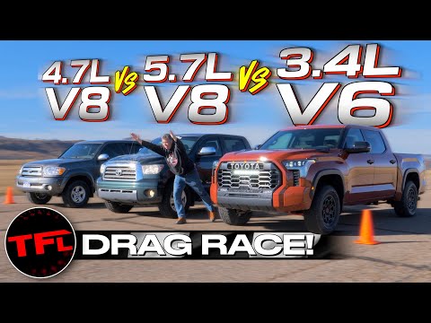 Three Generations of Toyota Tundra Drag Race & MPG Surprise: That WAS NOT Supposed to Happen!