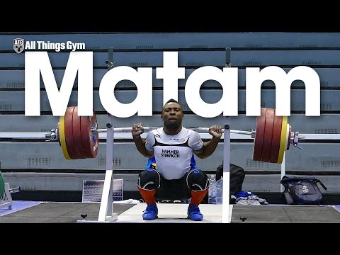 Bernardin Kingue Matam (69kg, France) Back Squats up to 220kg 2017 Europeans Training Hall