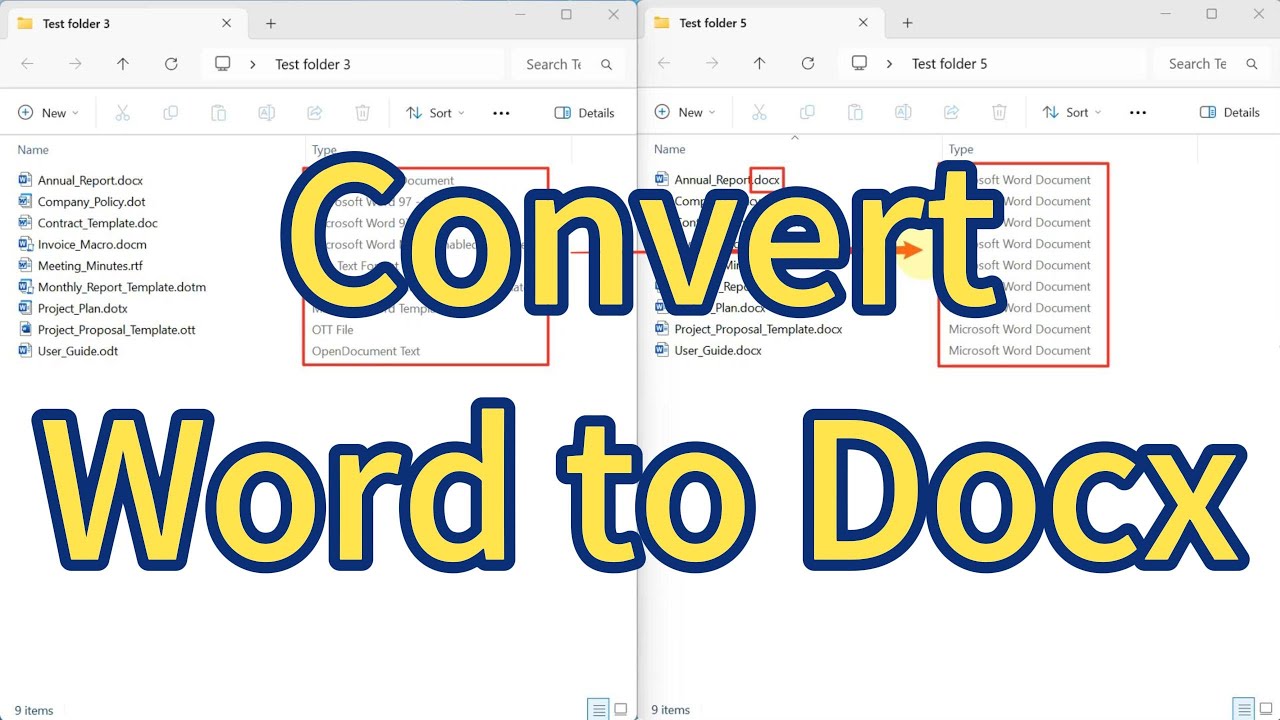 Batch conversion of Word documents to docx