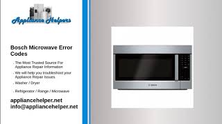 Bosch Microwave Error Codes
