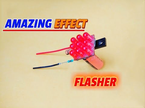 Amazing Effect..Simple LED Flasher Using transistor..Simple Flasher Circuit.. Video