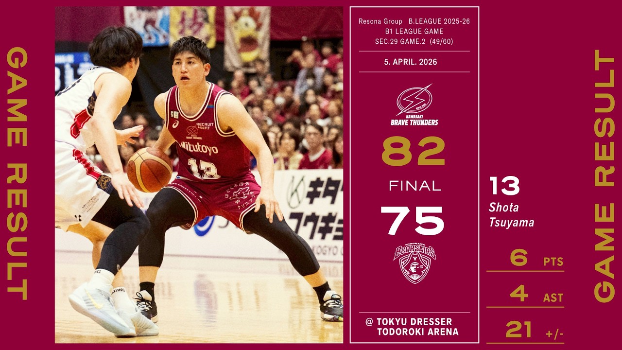 【ダイジェスト】川崎vs横浜BC 2026/4/5 りそなグループ B.LEAGUE 2025-26 B1リーグ戦 第29節 GAME2 (49/60)