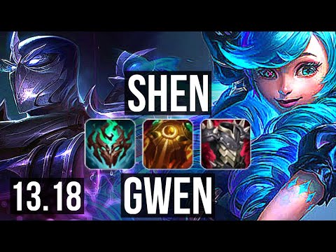 SHEN vs GWEN (TOP) | 7.2M mastery, 2200+ games, 6/2/13 | NA Diamond | 13.18