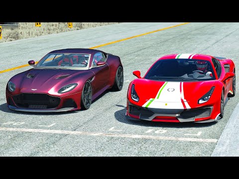 Aston Martin DBS Superleggera vs Ferrari 488 Pista at Monza