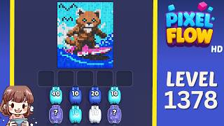 Pixel Flow Level 1378 Solution Walkthrough