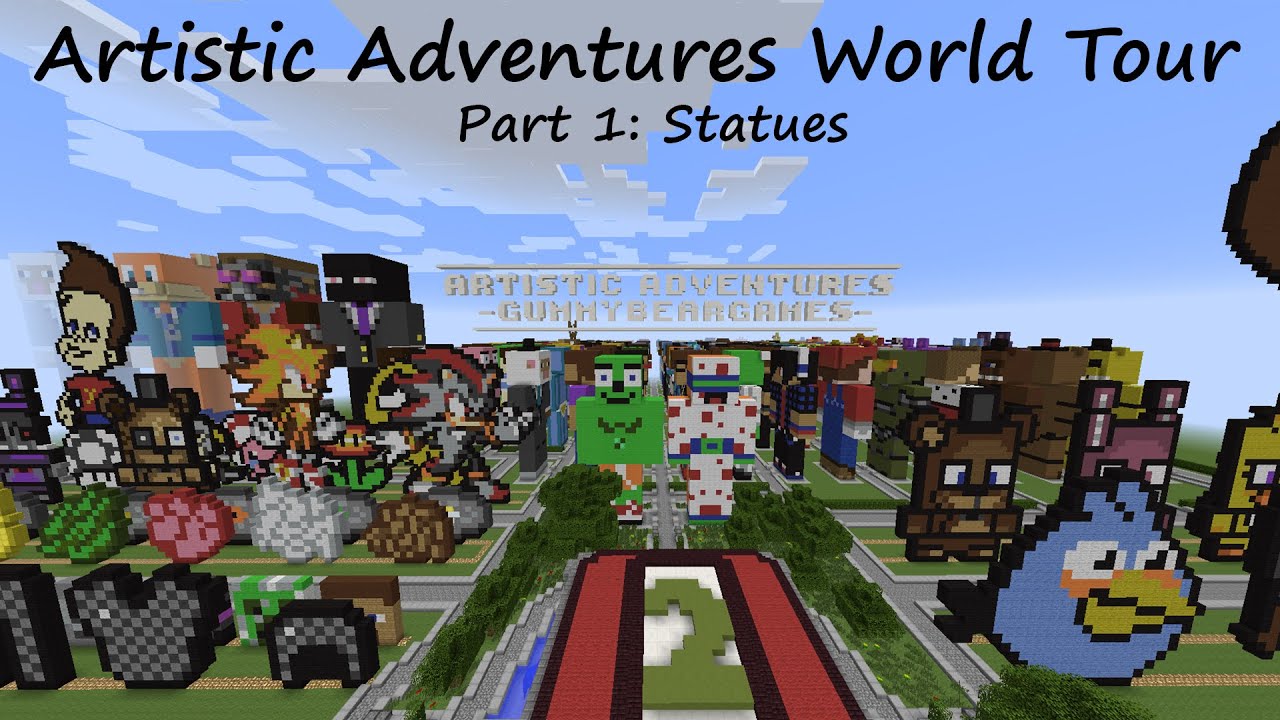 Artistic Adventures World Tour - My 300+ Minecraft Statues! (Part 1)