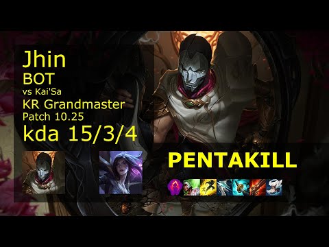 Jhin ADC vs Kai'Sa - KR Grandmaster 15/3/4 Patch 10.25 Gameplay // [롤] 진 vs 카이사