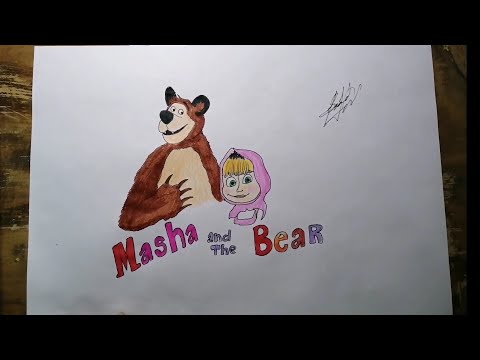 How to draw Masha and the Bear (Маша и медведь) easy SAAD