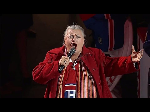 Ginette Reno sings O Canada before Canadiens face Rangers