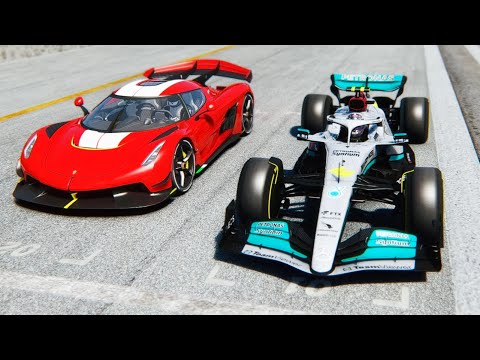 Mercedes F1 2022 W13 vs Koenigsegg Jesko at Spa