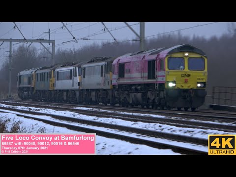 Five Loco Convoy at Bamfurlong - 07th January 2021