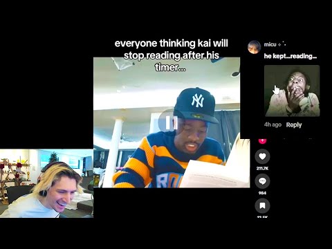 xQc laughs at Kai Cenat Reading