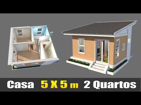 Low-cost tiny house with two bedrooms - 5x5m house