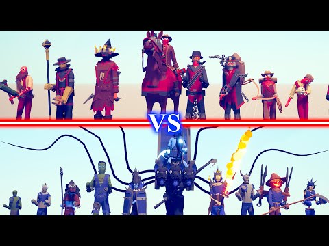 NEW WILD WEST Team vs NEW SPOOKY Team - Totally Accurate Battle Simulator TABS