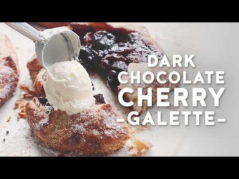 Dark Chocolate Cherry Galette | Black Forest Crostata Recipe