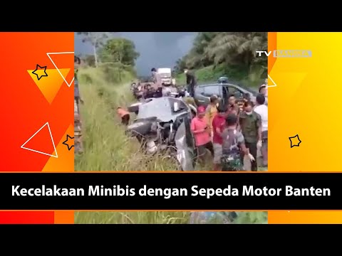 Kecelakaan Minibus dengan Sepeda Motor di Banten