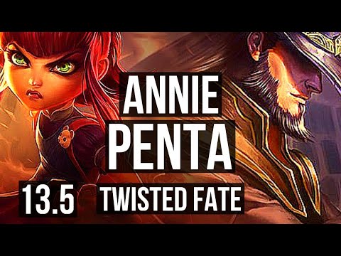 ANNIE vs TF (MID) | Penta, 7 solo kills, Godlike, 300+ games | KR Master | 13.5