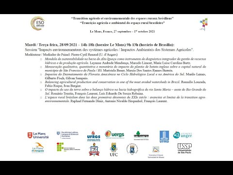 session 3 - 28 septembre : colloque Transition agricole et environnementale - Brésil