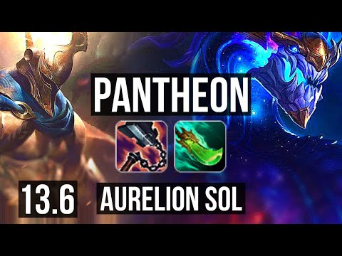PANTHEON vs AURELION SOL (TOP) | 7/0/1, 1200+ games, Godlike | KR Master | 13.6