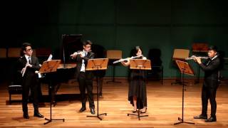 Twelve Variations on "Ah vous dirai-je, Maman", K. 265/300e for Four Flutes and Piano