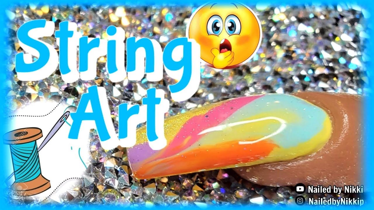 Trying STRING ART for the 1st time 😱 | Nail Art Trends 💅🏾