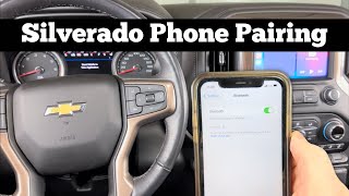 How To Pair Phone With 2019 - 2022 Chevy Silverado Bluetooth - Sync iPhone Connect CarPlay Pairing