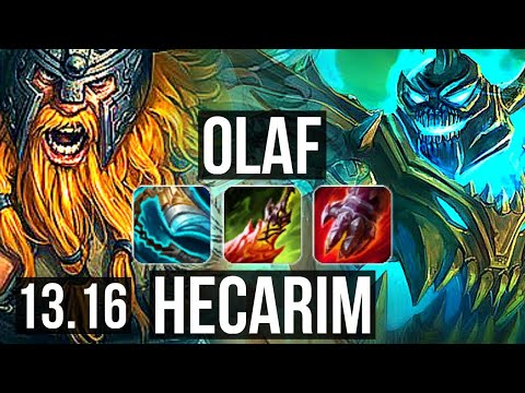 OLAF vs HECARIM (JNG) | 9/1/8, 400+ games, 800K mastery, Dominating | NA Diamond | 13.16