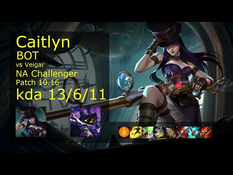 Caitlyn ADC & Morgana vs Veigar & Sett - NA Challenger 13/6/11 Patch 10.16 Gameplay